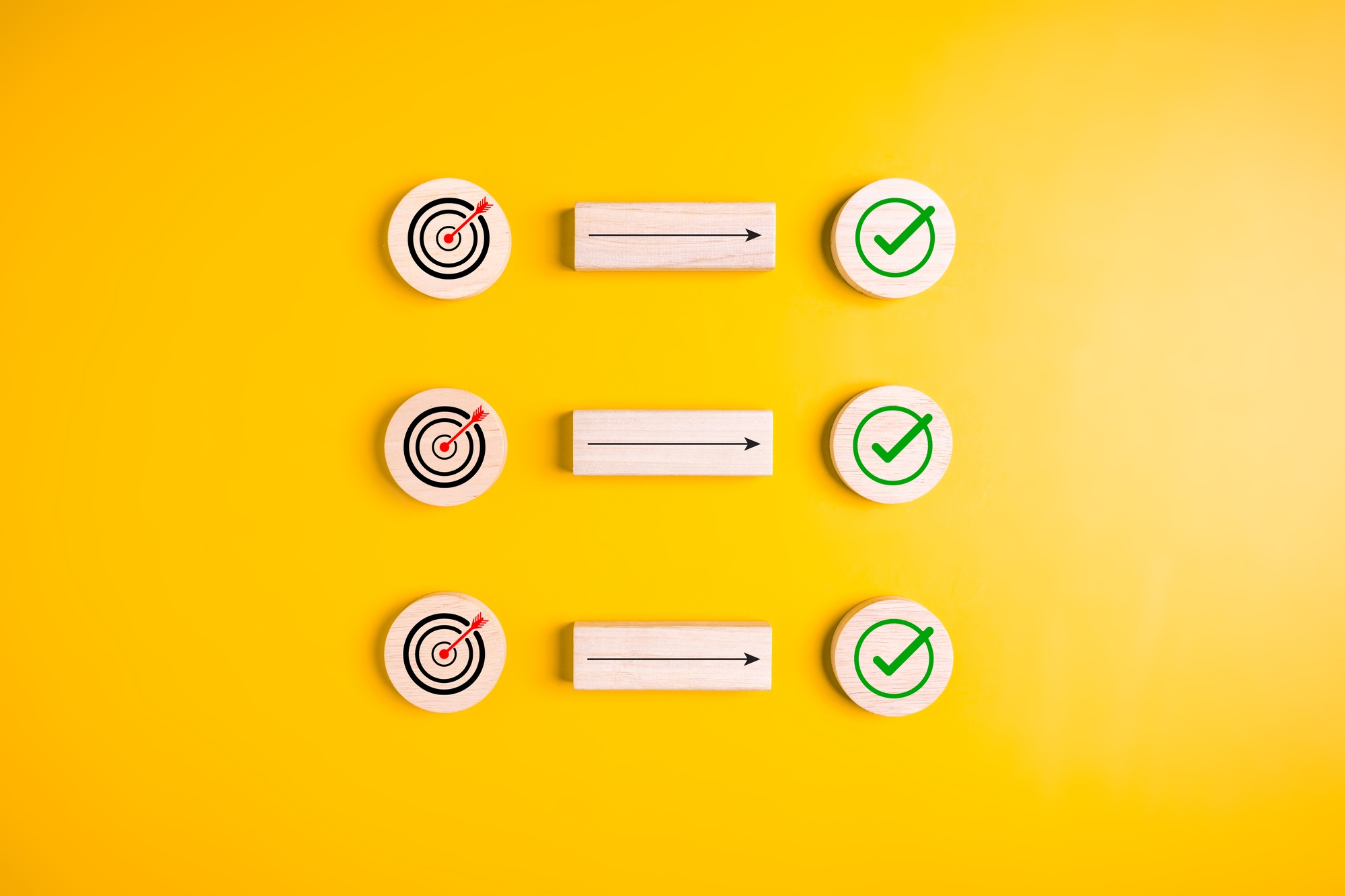 Business target goal and checklist icons